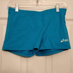 Blue spandex shorts